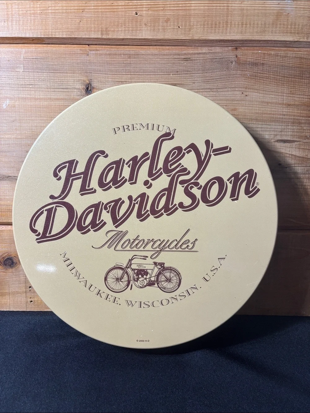 Harley-Davidson Premium Motorcycles Round Metal Bar Tray - Milwaukee Wisconsin